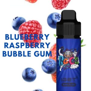 IGET BAR PLUS – BLUEBERRY RASPBERRY BUBBLE GUM – 6000 PUFFS