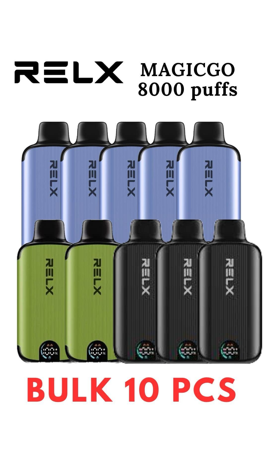 BULK 10 PCS – RELX MAGICGO 8000 PUFFS – CAN MIX FLAVOURS
