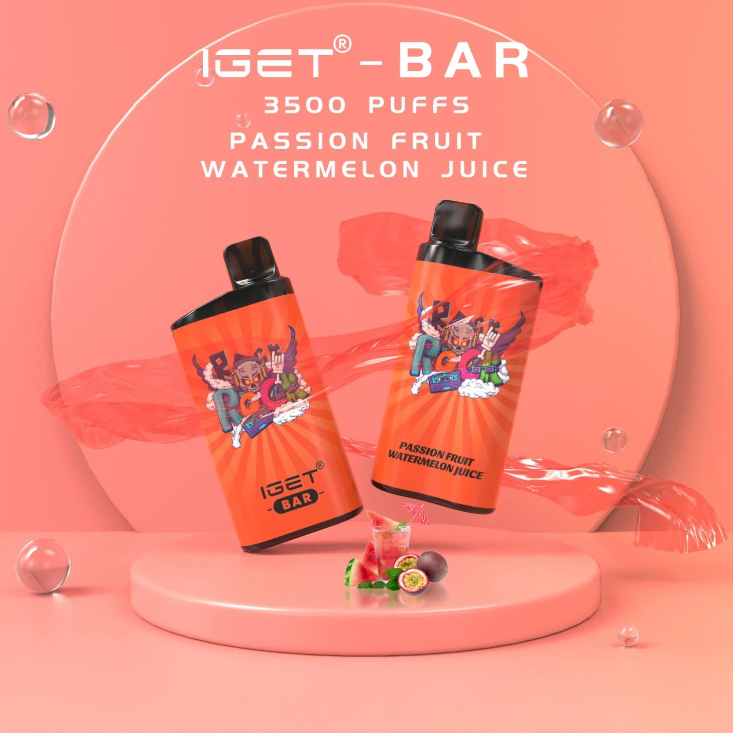 IGET BAR – PASSION FRUIT WATERMELON JUICE – 3500 PUFFS