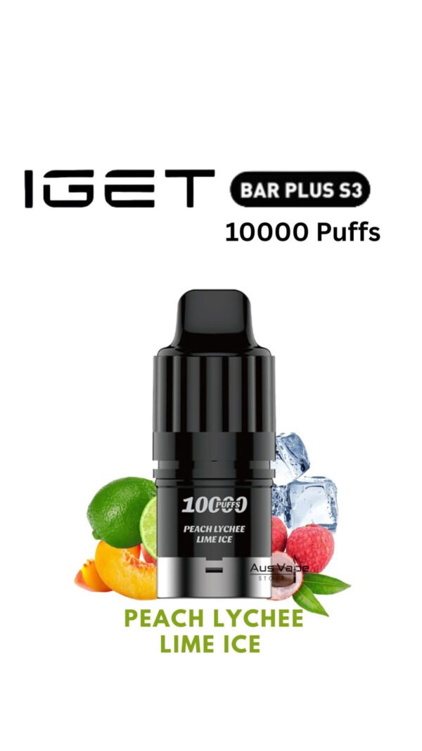 IGET BAR PLUS S3 POD ONLY – PEACH LYCHEE LIME ICE – 10.000 PUFFS