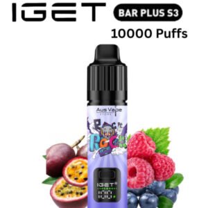 IGET BAR PLUS KIT S3 – PASSIONFRUIT BLUEBERRY RASPBERRY – 10 000 PUFFS