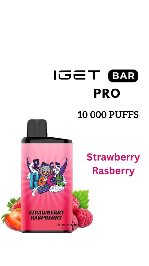 IGET BAR PRO – STRAWBERRY RASPBERRY – 10 000 PUFFS
