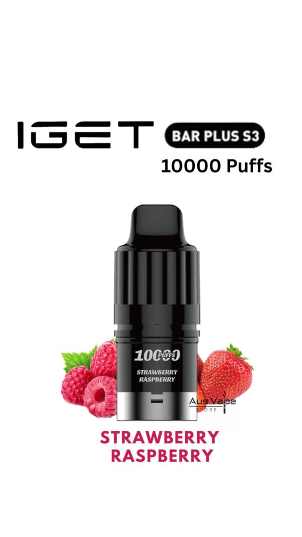IGET BAR PLUS S3 POD ONLY – STRAWBERRY RASPBERRY – 10.000 PUFFS