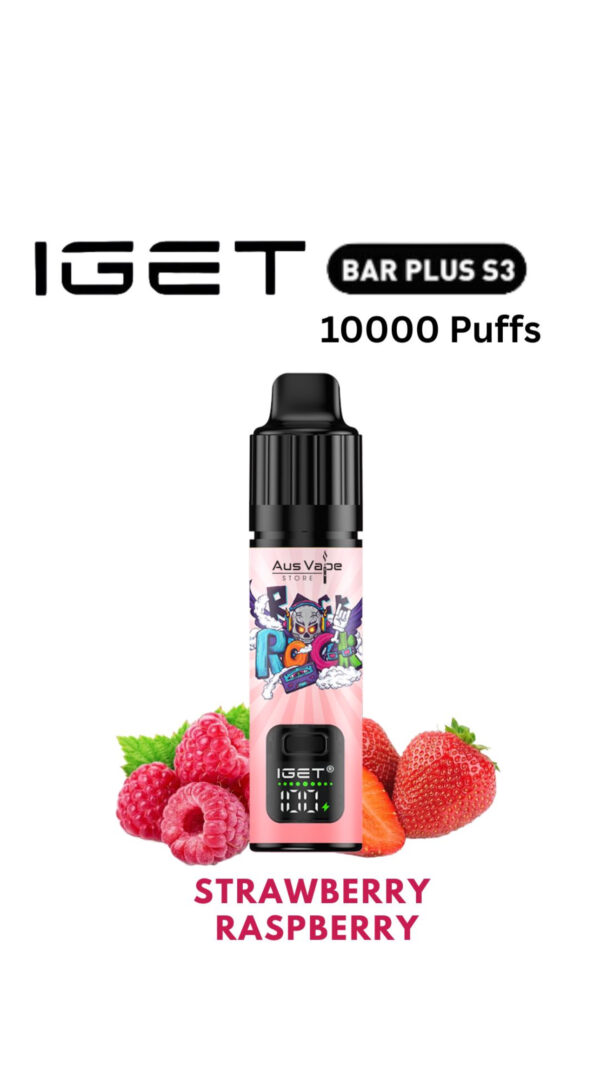 IGET BAR PLUS KIT S3 – STRAWBERRY RASPBERRY – 10 000 PUFFS