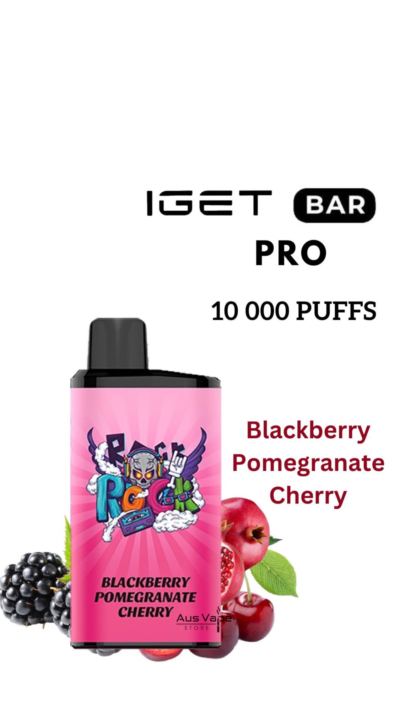IGET BAR PRO – BLACKBERRY POMEGRANATE CHERRY – 10 000 PUFFS